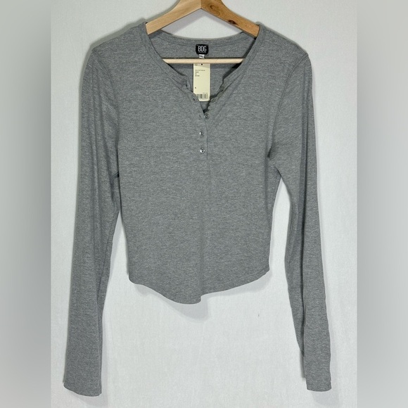 NWT - BDG Urban Outfitters Womens Button Up Henley light grey - XL - Picture 5 of 7